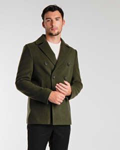 Moss Green Double Breasted Peacoat 